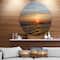 Designart - Red Sunset with Dark Ocean Waves' Seascape Metal Circle Wall Art